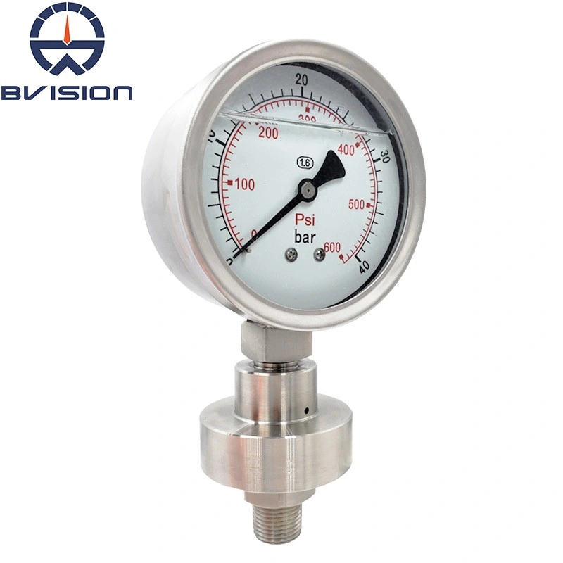 Ytp100 100mm Diaphragm Seal Pressure Gauge Anticorrosive Oil Filled Pressure Gauge