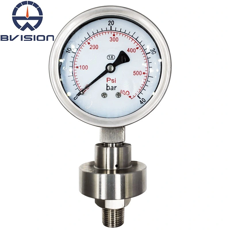 Ytp100 100mm Diaphragm Seal Pressure Gauge Anticorrosive Oil Filled Pressure Gauge