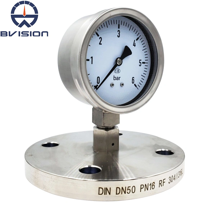 Ytp100 100mm 6bar Ss Diaphragm-Seal Pressure Gauge DN50