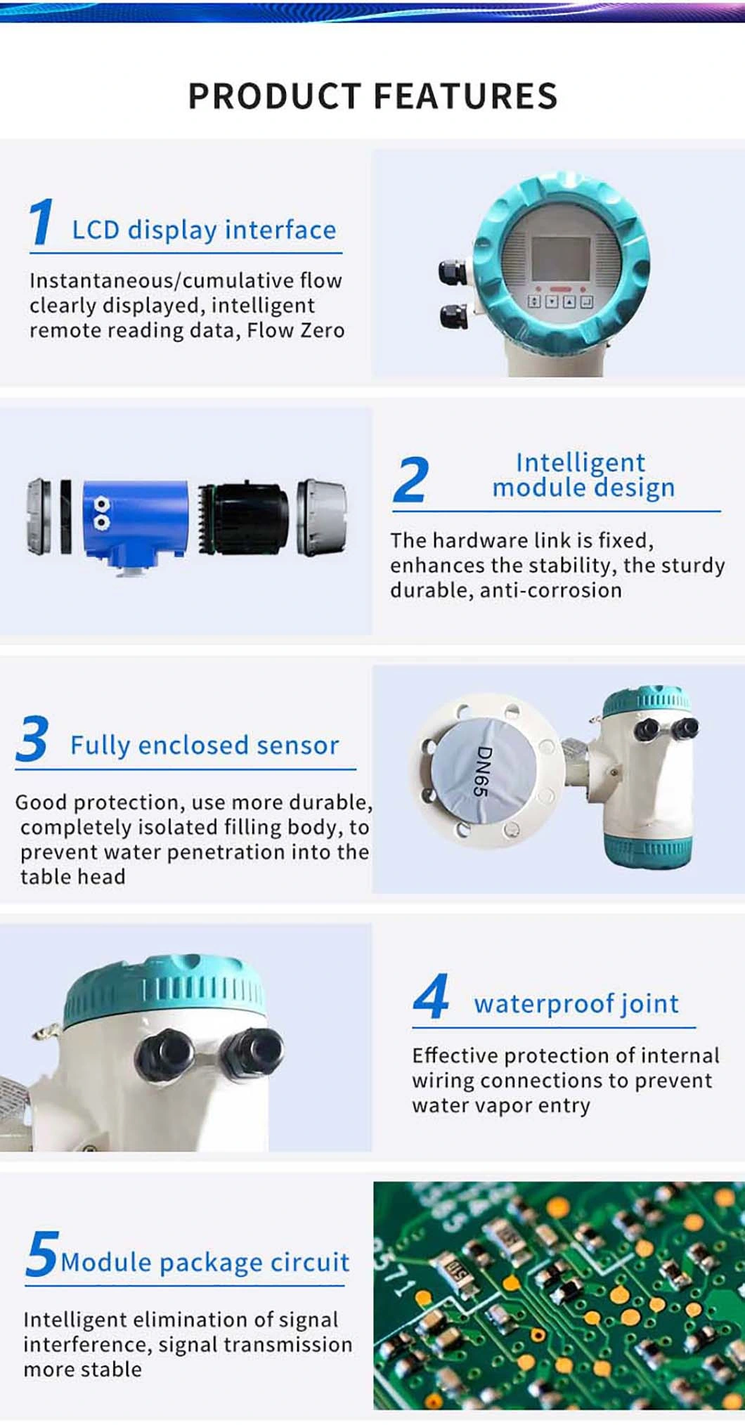 OEM Acrylic Flowmeter Salt Water 4inch Cement Grout Integrated Magnetic Flow Meter for Acid