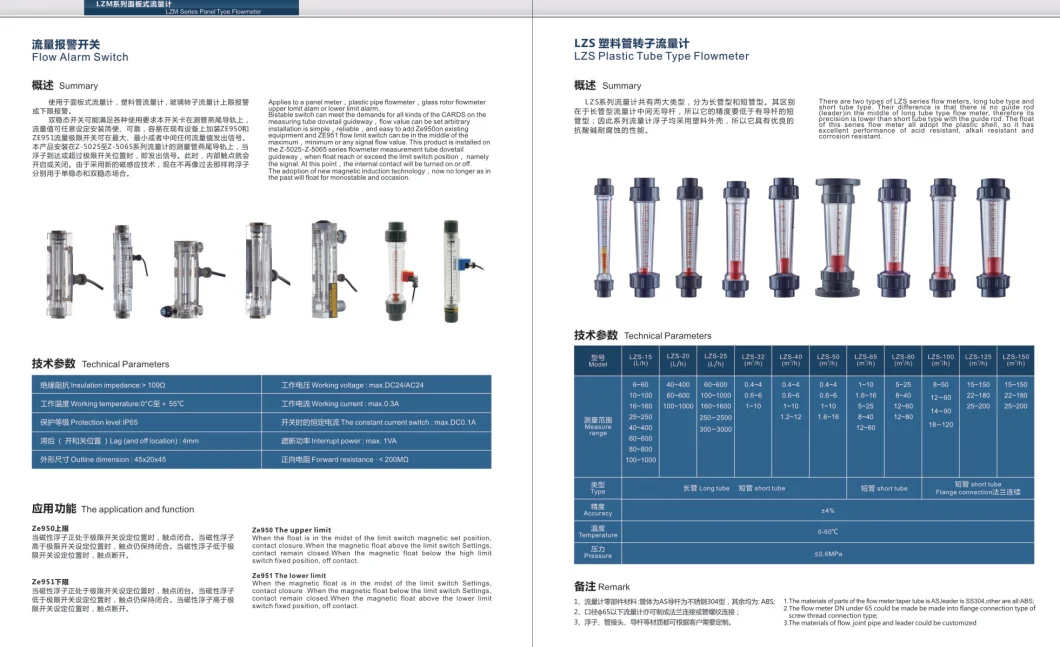 Air Flow Meter with Alarm Switch Glass Rotameter Flowmeter-Flow Meter